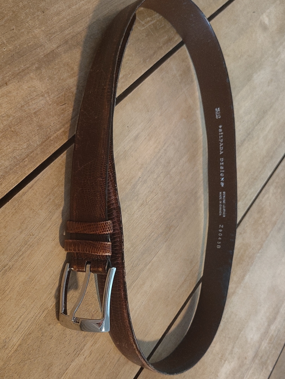 Silpada Brown Leather Men's Belt with Silver Buckle